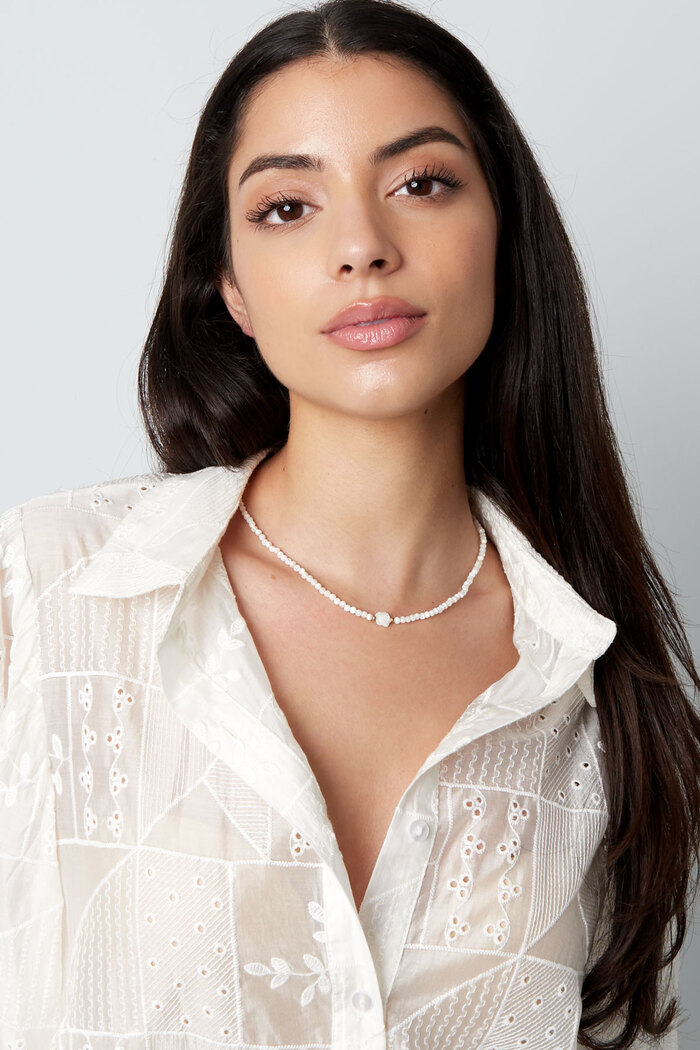 Collana perle bianche - bianco/oro Immagine2
